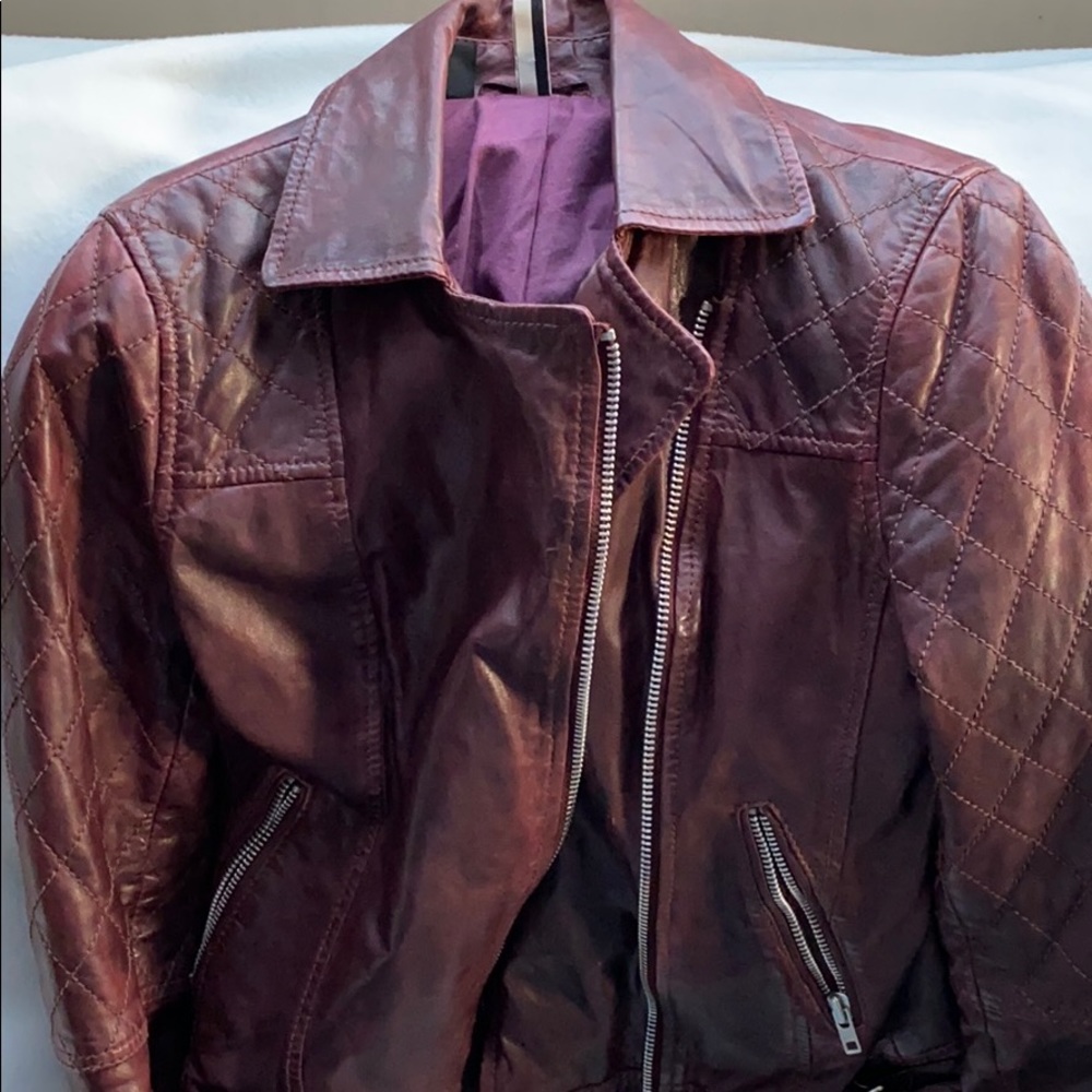 Leather coat/ biker jacket